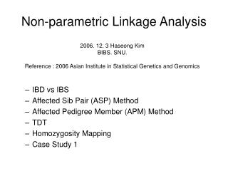 Non-parametric Linkage Analysis