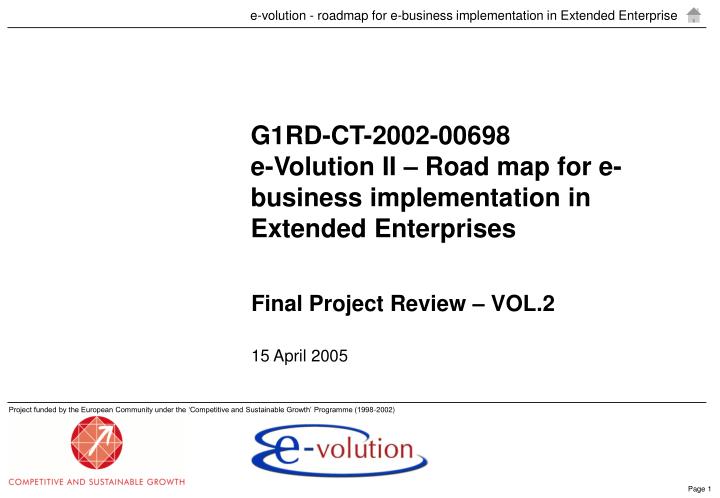 g1rd ct 2002 00698 e volution ii road map for e business implementation in extended enterprises