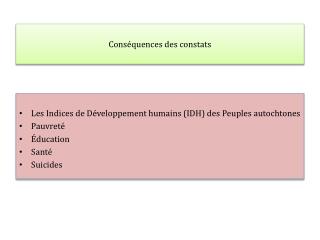cons quences des constats