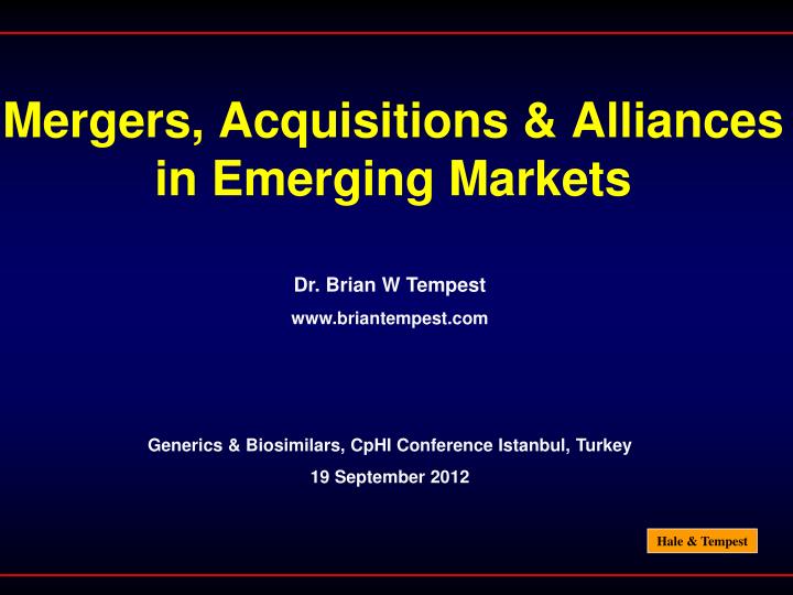 mergers acquisitions alliances in emerging markets
