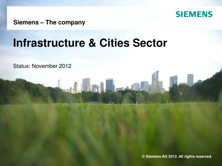 infrastructure cities sector status november 2012