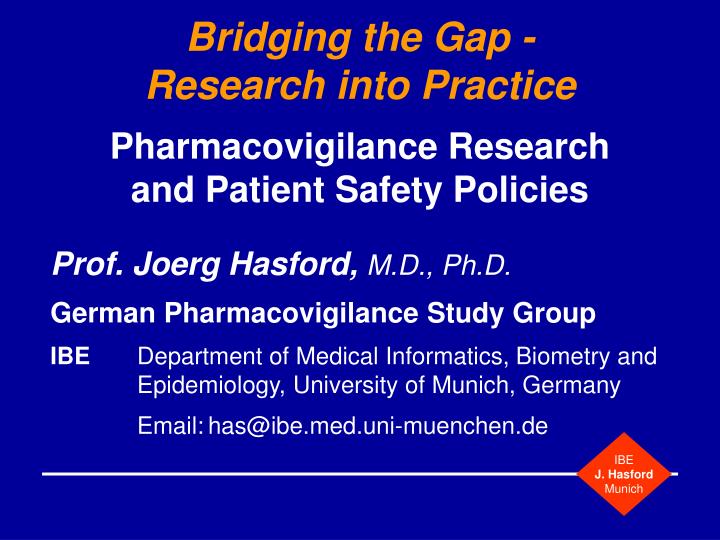 bridging the gap research into practice
