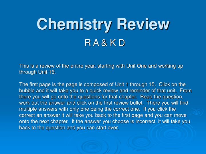 chemistry review