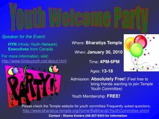 Youth Welcome Party