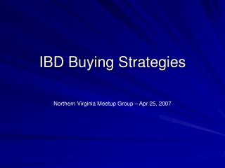 IBD Buying Strategies