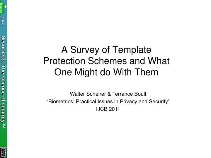 a survey of template protection schemes and what one might do with them