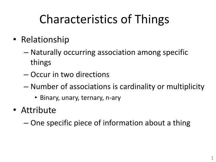 characteristics of things