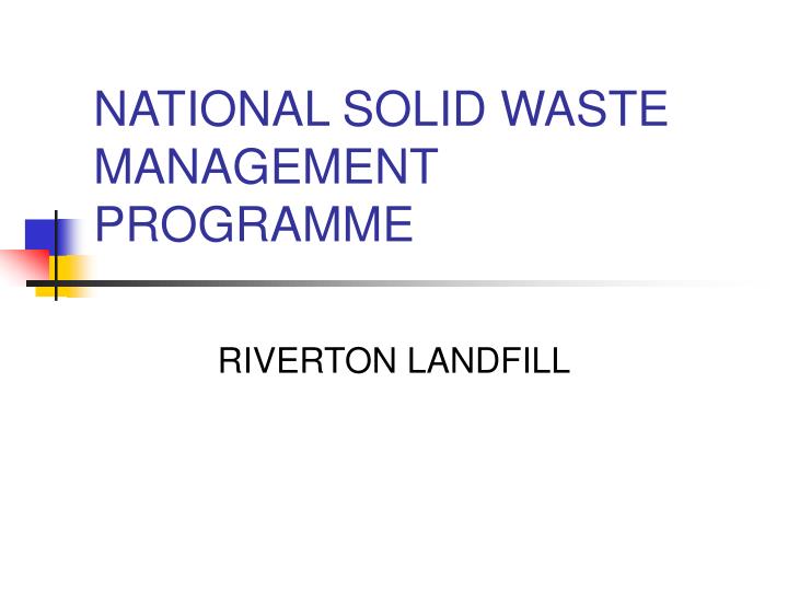 national solid waste management programme