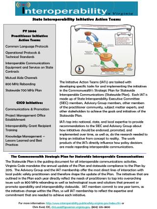 FY 2006 Practitioner Initiative Action Teams Common Language Protocols