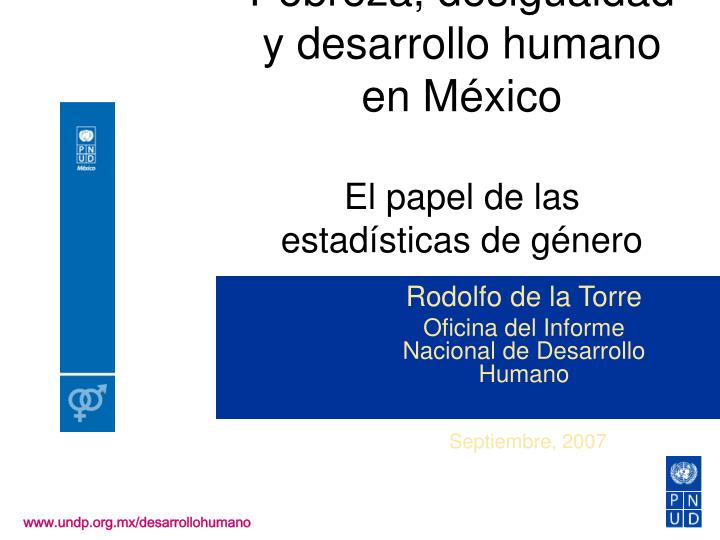 pobreza desigualdad y desarrollo humano en m xico el papel de las estad sticas de g nero