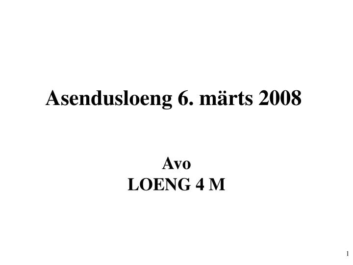 asendusloeng 6 m rts 2008