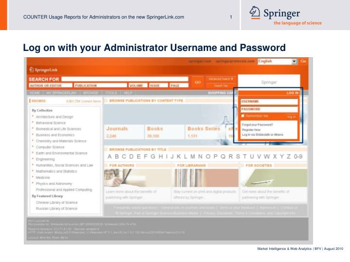 log on with your administrator username and password