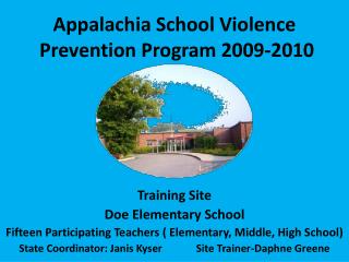 Appalachia School Violence Prevention Program 2009-2010