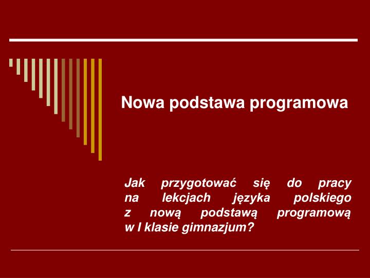 nowa podstawa programowa