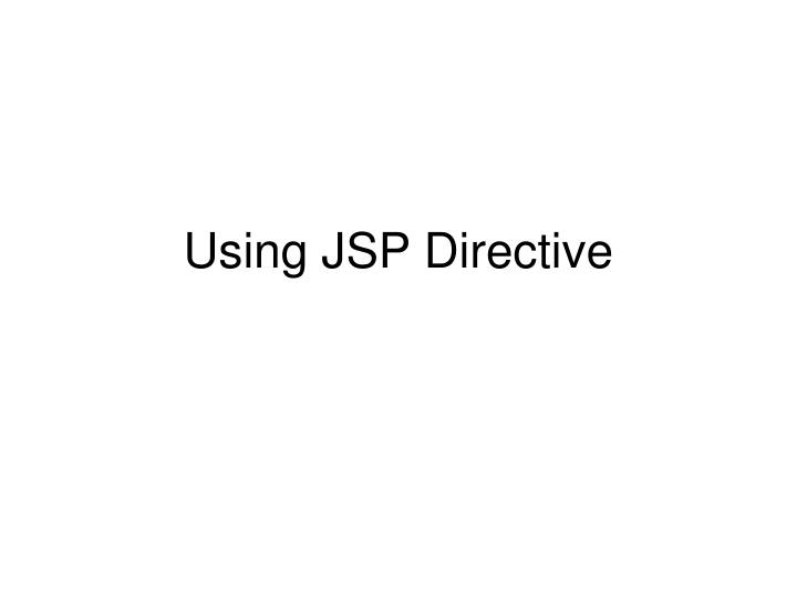 using jsp directive