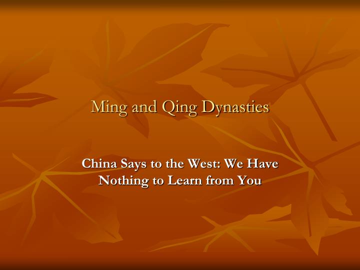 ming and qing dynasties