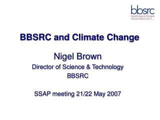 BBSRC and Climate Change