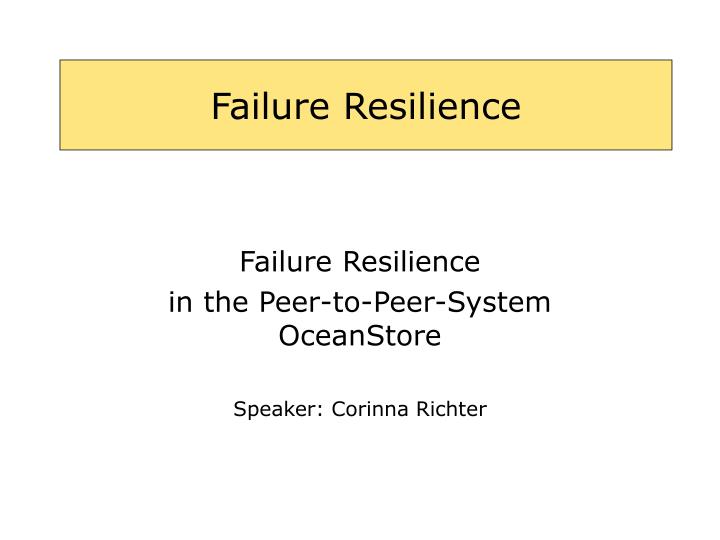 failure resilience