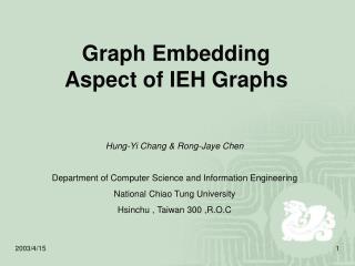 Graph Embedding Aspect of IEH Graphs
