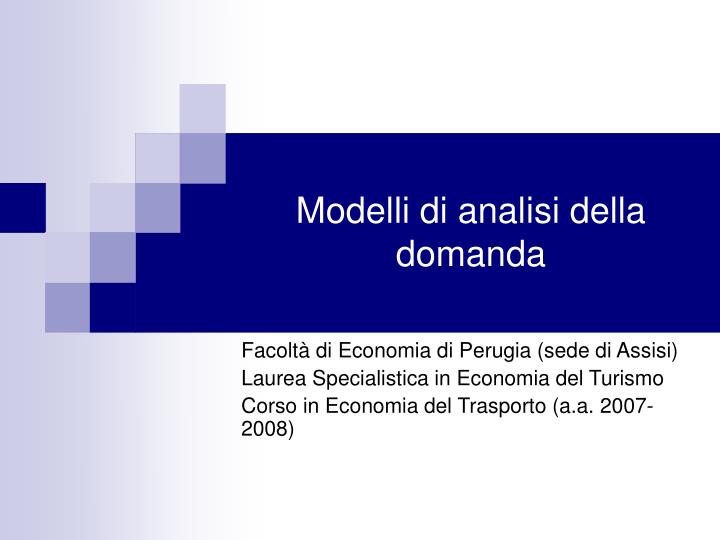 modelli di analisi della domanda