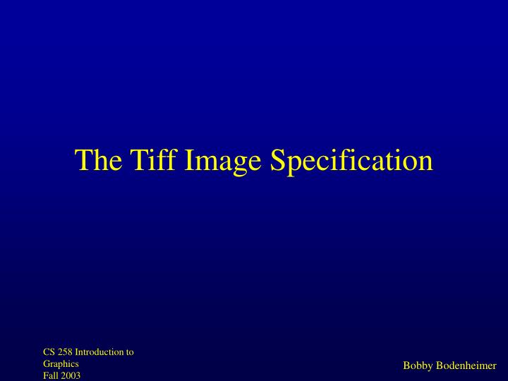 the tiff image specification