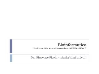 bioinformatica predizione della struttura secondaria dell rna mfold