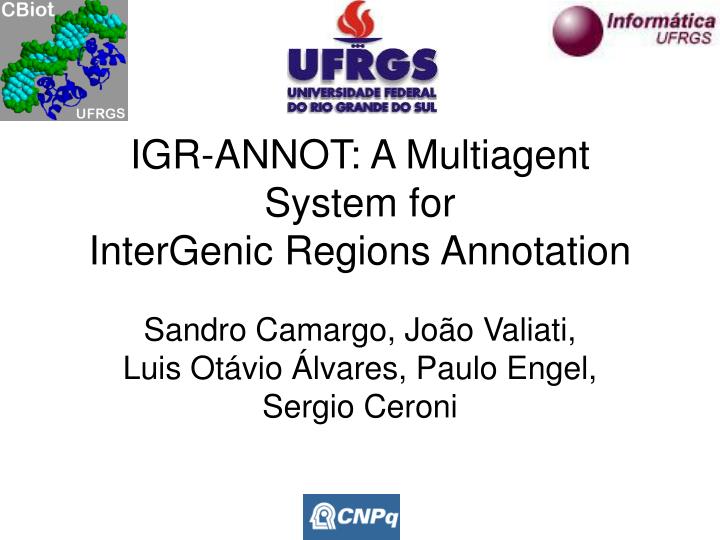 igr annot a multiagent system for intergenic regions annotation