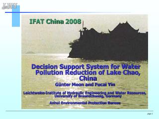 Decision Support System for Water Pollution Reduction of Lake Chao, China