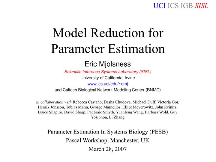 model reduction for parameter estimation