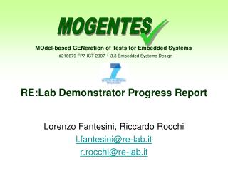 RE:Lab Demonstrator Progress Report