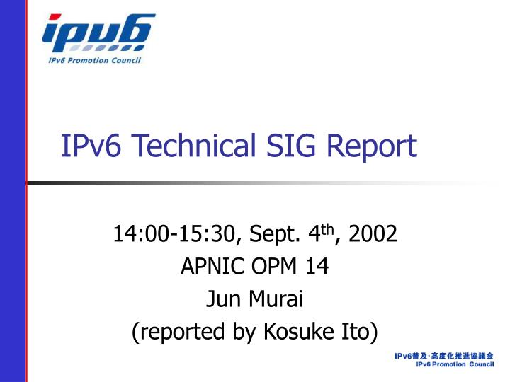 ipv6 technical sig report