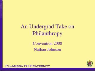 An Undergrad Take on Philanthropy