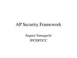 AP Security Framework