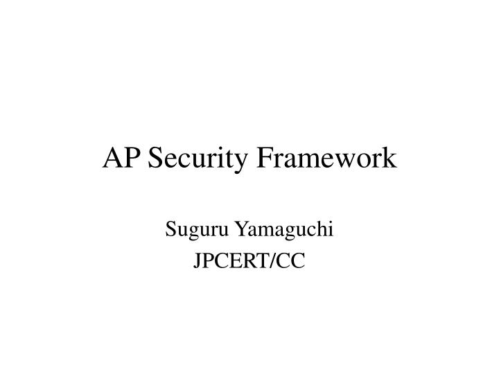 ap security framework