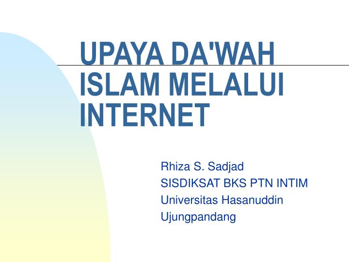 upaya da wah islam melalui internet