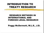 An Introduction to Treaty Research: Methods in International and Foreign Legal Studies - slide 1