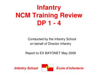 Infantry NCM Training Review DP 1 - 4