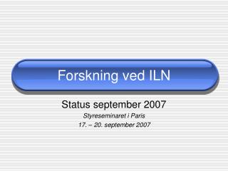 forskning ved iln