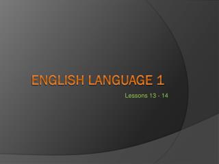 English language 1