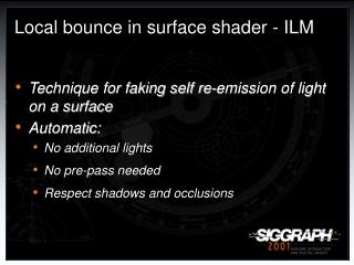 Local bounce in surface shader - ILM