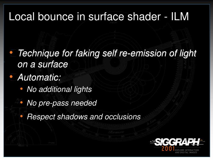 local bounce in surface shader ilm