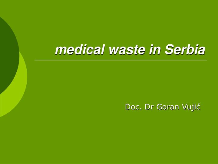medical waste in serbia
