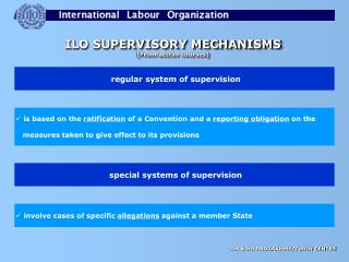 ILO SUPERVISORY MECHANISMS (From actrav courses)