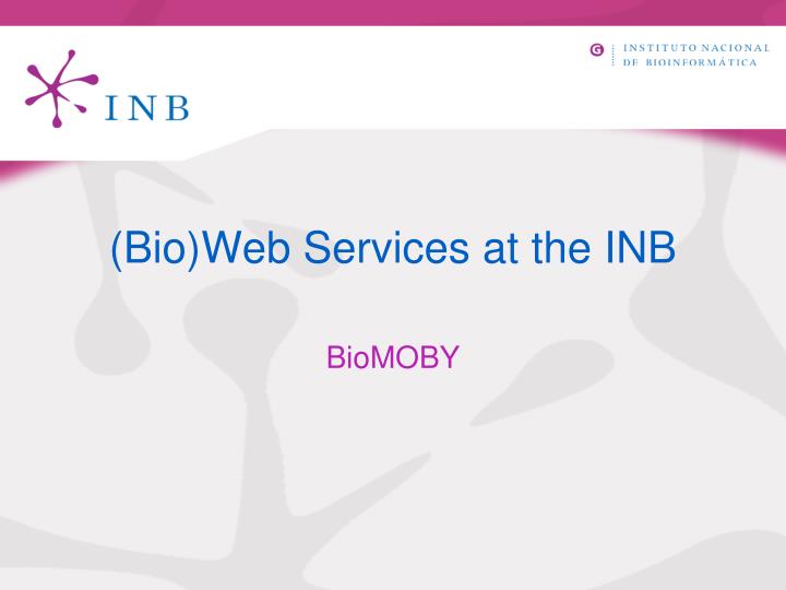 bio web services at the inb