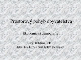 prostorov pohyb obyvatelstva