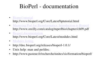 BioPerl - documentation