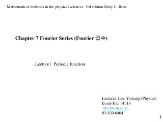 Chapter 7 Fourier Series (Fourier ?? )