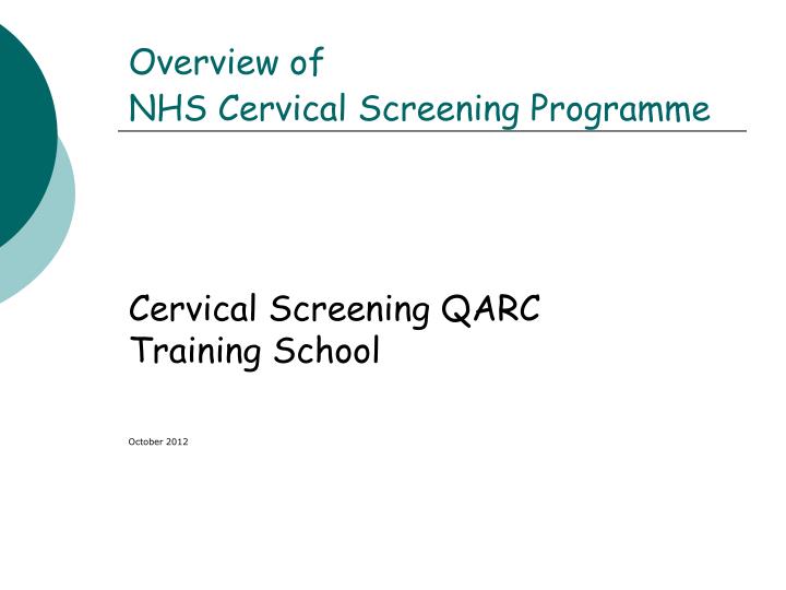 overview of nhs cervical screening programme