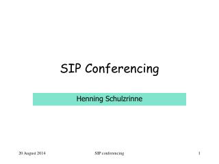 SIP Conferencing