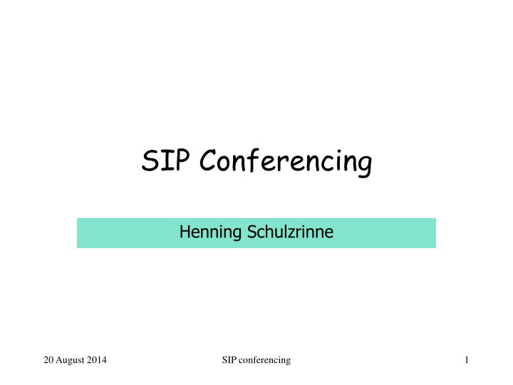 sip conferencing